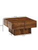 KADIMA DESIGN Couchtisch 57,5x57,5x30 cm Massivholz Sofatisch Quadratisch,