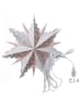 MARELIDA Papierstern Crystal Leuchtstern inkl. Kabel D: 62cm in weiß