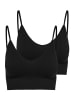 ONLY Top Oberteil Spaghetti Bustier Bralette Nahtlos 2er Pack in Schwarz