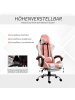 Vinsetto Gaming-Stuhl-64B x 67T x 119-127H cm-Rosa+Weiß