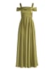 Vera Mont Abendkleid schulterfrei in Shiny Olive
