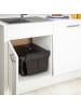 relaxdays Mülltrennsystem Schwarz 2x15L