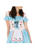 tectake Kurzes, sexy Kleid, blau/weiß