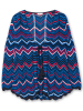 sheego Ajourstrickjacke in marine-gemustert