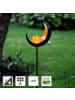 STAR Trading Solar-Gartenstecker ,Melilla', Mond, bernsteinfarbene Kugel mit Licht,