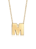 Elli Halskette 925 Sterling Silber Buchstabe, Buchstabe - M in Gold