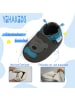 Yihakids Grau Baby Leder Krabbelschuhe, mit rutschfester Sohle – Bären-Muster