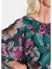 GOLDNER Blusenshirt mit Überwurf aus Chiffon in smaragd / gemustert