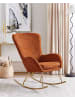 Beliani Schaukelsessel ANASET in Orange/Gold - (W) 74 x (H) 99 x (L) 99 cm
