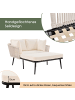 ABRIHOME Gartensofa in Beige mit 2 Kissen und Polstern Abnehmbar Waschbar
