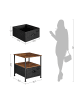 SONGMICS Nachttisch Bellah in Braun-Schwarz - (B)41 x (H)47 x (T)41 cm