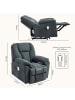 HOMCOM Relaxsessel in Dunkelgrau 97L x 88B x 101H cm