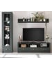 Furn.Design Wohnwand grün 3-teilig 230 cm, Wohnkombination im Landhaus-Stil