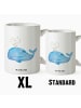Mr. & Mrs. Panda Weiße Tasse Wal Konfetti ohne Spruch in Weiß