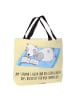 Mr. & Mrs. Panda Tote Bag Sommerglück mit Spruch in Gelb Pastell