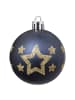 Atmosphera Créateur d'intérieur Set von Glaskugeln mit Glitzerdesign in Blau, Ø 6 cm