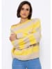 SASSYCLASSY Oversize Strick-Pullover in Gelb, Beige
