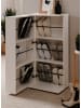 Furn.Design Schuhschrank weiß 50 cm, Schuhkommode aufklappbar für 12 Paar Schuhe