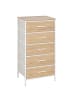 relaxdays Kommode in Natur/ Weiß - (B)45 x (H)94 x (T)30 cm