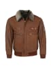 MADDOX Fliegerlederjacke Lammnubuk in Whisky