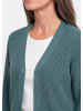 GOLDNER Kurzgröße:  Elegante Strickjacke mit V-Ausschnitt in graugrün