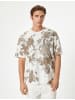 KOTON T-shirt in Kamelfeder Gemustert