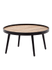 KADIMA DESIGN Couchtisch mit Ablagefläche in Holzoptik, rund, erhöhter Rand