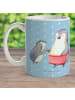 Mr. & Mrs. Panda Kindertasse Pinguin mit Kind ohne Spruch in Blau Pastell