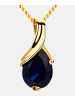 Diamant L'éternel Halskette mit Anhänger aus 375 Gelbgold mit Saphir