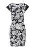 KOROSHI Tropisches print-kleid in kurzer lÃ¤nge in SCHWARZ