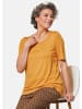 GOLDNER Shirt Zeitloses Shirt mit modernem Raffdetail in maisgelb