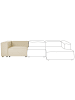 Beliani Sofaelement APRICA in Beige/Schwarz - (W) 119 x (H) 68 x (L) 119 cm