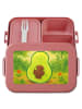 Mr. & Mrs. Panda Brotdose Avocado Kern Design ohne Spruch in Rot Pastell
