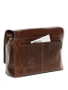 SID & VAIN Leder-Messenger Laptoptasche Leder Umhängetasche Unisex SPENCER in braun