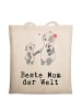 Mr. & Mrs. Panda Umhängetasche Panda Beste Mom der Welt mit Spruch in Creme