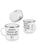 Mr. & Mrs. Panda Emaille Tasse Spruch Patenkind Wunder mit Spruch in Weiß