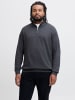 JACK & JONES PLUS Sweatshirt mit halbem Reißverschluss in Dark Grey Melange