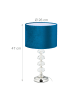 relaxdays Tischlampe in Blau - (H)47 x (D)26 cm