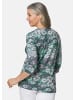 GOLDNER Kurzgröße:  Sommerjacke mit floralem Muster in dunkelmarine / mint / gemustert