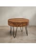 KADIMA DESIGN Couchtisch Massivholz / Metall 60x44,5x60 cm Tisch