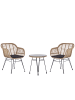 Beliani 3-tlg Bistro Set TROPEA II in Braun/Schwarz
