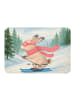 Mr. & Mrs. Panda Magnet Hase Skifahren Design ohne Spruch in Weiß