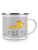 Mr. & Mrs. Panda Emaille Tasse Verlobung Abenteuer mit Spruch in Heather Grey