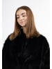 myMo Damen Fake Fur Mantel in Schwarz