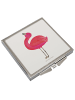 Mr. & Mrs. Panda Handtaschenspiegel quadratisch Flamingo Stolz o... in Weiß