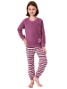 NORMANN Frottee Pyjama Schlafanzug langarm Bündchen und Pferd - 50651 in beere