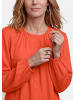 GOLDNER Satinbluse mit femininer Raffung in terrakotta