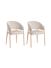 Beliani 2er-Set Esszimmerstuhl ZANE in Beige/Braun