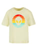 F4NT4STIC Tee Alien Retro Sonnenuntergang in softyellow