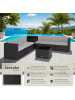 tectake Rattan Lounge für 6 Personen, mit Sicherheitsglasplatte, UV-beständig